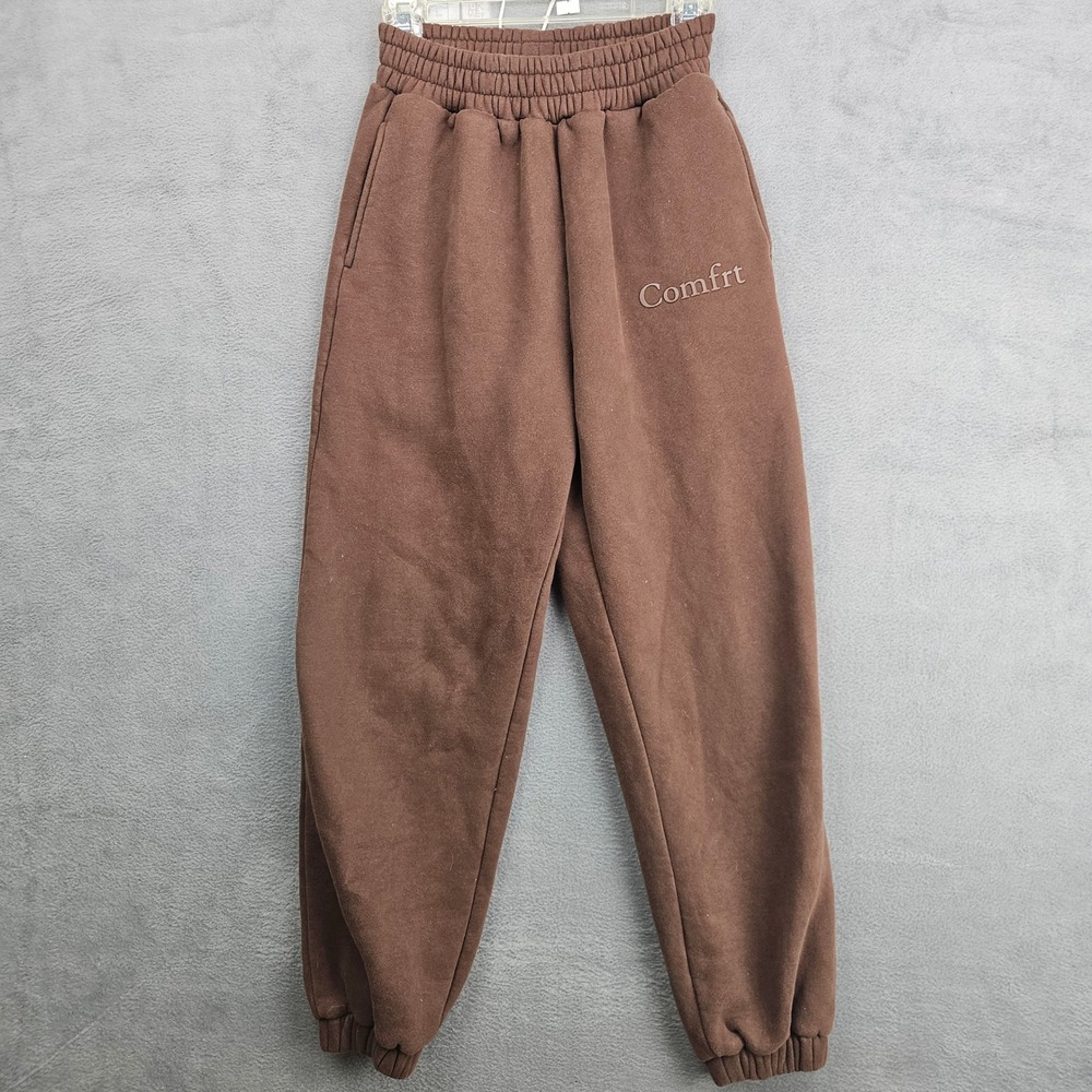 Comfrt Everyday Sweatpants Brown Fleece Lined Joggers Small